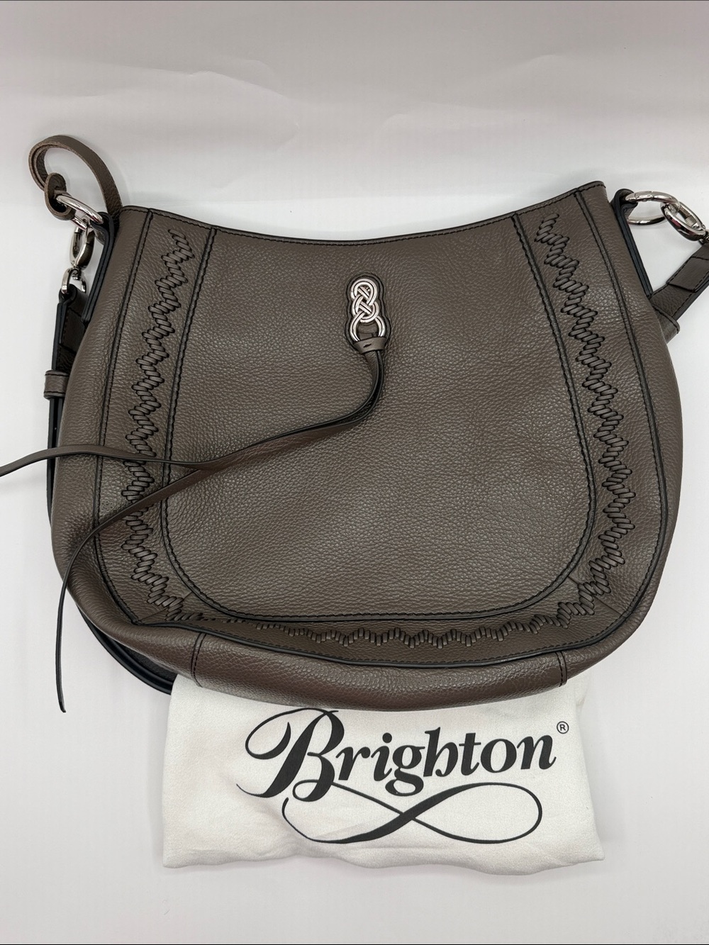 Retired Brighton Interlok Adele Pewter Handbag
